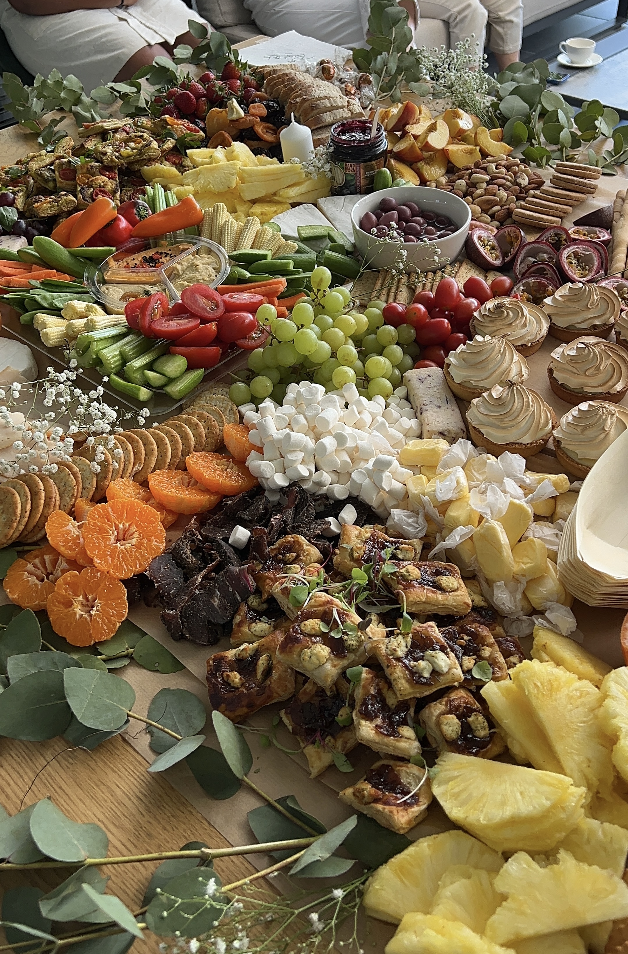 A close-up of the grazing spread